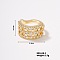 Fashionable European and American style, Copper & Zircon Clip-on Earrings for women, Golden, 13x7mm