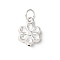 925 Streling Silver Pendants, Flower Charms, with Jump Ring, Silver, 12x9x3mm, Hole: 4mm