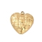 304 Stainless Steel Pendants, Ion Plating(IP), Heart Charm, Real 18K Gold Plated, 20.5x20x3.5mm, Hole: 2mm