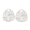 Non-Tarnish 304 Stainless Steel Pendants, Triangle Charm, Textured, Stainless Steel Color, 33.5x31x3mm, Hole: 6mm