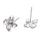 Brass Stud Earring Findings, with Vertical Loop, Cadmium Free & Nickel Free & Lead Free, Flower, Platinum, 11x11mm, Hole: 0.9mm, Pin: 0.8mm