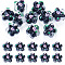 10Pcs Handmade Lampwork Beads, Bumpy, Flower, Black, 13.5~14x14.5~15x7~8mm, Hole: 1.4mm
