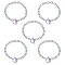 Unisex 304 Stainless Steel Cable Chain Bracelets, with Toggle Clasps, Rainbow Color, 7-5/8 inch(19.4cm), 5mm, 10pcs/box