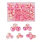 497Pcs 5 Style Rainbow ABS Plastic Imitation Pearl Beads, Gradient Mermaid Pearl Beads, Round, Hot Pink, 4~12x3.5~11.5mm, Hole: 1.2~2mm