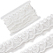 3Yards Polyester Lace Trim, with Plastic Beads, White, 3-1/8~3-3/8 inch(80~85mm), 3yards/set