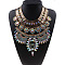 Alloy Crystal Rhinestone Trible Floral Chunky Bib Necklaces for Women, Golden, Crystal AB, 16.93 inch(43cm)