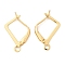 Brass Leverback Earring Findings, Nickel Free, Real 18K Gold Plated, 20.5x13x2mm, Hole: 1.8mm, Pin: 0.8mm