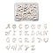 304 Stainless Steel Links, Initial Letter, Letter A~Z, Stainless Steel Color, 15~20x7~19x1.5mm, Hole: 0.9mm, 26 letters/set, 1set/box