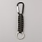 Aluminum Rock Climbing Carabiners, Key Clasps, with Stainless Steel Split Key Rings and Nylon Cord, Black, 14.8cm
