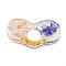 Plastic Bookmarks, with Flower, Heart, Blue, 80mm