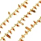 Handmade Brass Column Link Chains, with Natural Carnelian Beads & Glass Beads & Spool, Long-Lasting Plated, Rack Plating, Soldered, Lead Free & Cadmium Free, Real 18K Gold Plated, Charm: 5.5x2.5mm