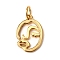 Brass Pendants, with Jump Rings, Long-Lasting Plated, Abstract Face, Golden, 15x10x1mm, Jump Ring: 5x0.7mm, Inner Diameter: 3.6mm