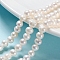 Natural Cultured Freshwater Pearl Beads Strands, Round, Antique White, 7~8x6~7mm, Hole: 0.6mm, about 25pcs/strand, 7.68 inch(19.5cm)