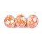 Electroplate Glass Beads, Rondelle with Sun Pattern, Faceted, Light Salmon, 7~8x5.5~6mm, Hole: 1~1.2mm
