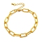 Brass Paperclip Chains Bracelets for Women, Real 18K Gold Plated, 8-7/8 inch(22.4cm)