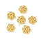 Flower Brass Bead Caps, Long-Lasting Plated, Cadmium Free & Lead Free, Real 18K Gold Plated, 5x2.5mm, Hole: 1mm