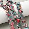 Dyed Synthetic Imperial Jasper Beads Strands, Flower, Red, 13~14x13.5~14x4~5mm, Hole: 1mm, about 29pcs/strand, 14.96''(38cm)~15.35''(39cm)