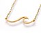 Ion Plating(IP) 304 Stainless Steel Pendant Necklaces, with Cable Chains and Lobster Claw Clasps, Wave, Golden, 18.11 inch(46cm), 1.5mm