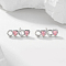 Sweet Romantic Pink Heart Zircon Stud Earrings for Women Gift