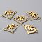 Alloy Crystal Rhinestone Connector Charms, Heart Links, Light Gold, Butterfly, 14x23x2mm, Hole: 1.8mm