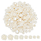 160Pcs 4 Styles ABS Plastic Beads, Flower, Beige, 14~23x14~23.5x6~9mm, Hole: 1.7~2mm, 40pcs/style