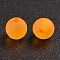 Transparent Acrylic Beads, Round, Frosted, Orange, 6mm, Hole: 1.8mm, about 4000pcs/500g