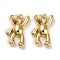 Brass Pendants, Lead Free & Cadmium Free, Bear, Real 18K Gold Plated, 24x14.5x6mm, Hole: 5x2mm