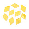 Spray Painted Natural Freshwater Shell Pendants, Rhombus Charms, Yellow, 14~17.5x9~10x1.5~2mm, Hole: 1.2mm