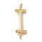 304 Stainless Steel Letter Connector Charms, Real 14K Gold Plated, Letter I, 12x3.5x2mm, Hole: 1.2mm