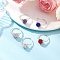 Handmade Polymer Clay Rhinestone Finger Rings for Women, Round, with Silver Eco-Friendly Copper Wire, Mixed Color, 9.5mm, US Size 8 1/2(18.5mm)