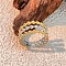 304 Stainless Steel Finger Rings, Ion Plating(IP), Cadmium Free & Nickel Free & Lead Free, Real Gold Plated & Stainless Steel Color, Polka Dot, 10mm