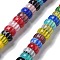 Handmade Millefiori Lampwork Beads Strands, Flat Round, Mixed Color, 8~9x3~4mm, Hole: 0.8mm, about 102pcs/strand, 15.35 inch(39cm)