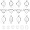 DIY 304 Stainless Steel Link Connector Making Kits, with Cabochon Connector Settings and 
Transparent Glass Cabochons, Stainless Steel Color, Cabochon Connector Settings: 30pcs/box