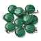 Synthetic Malachite Pendants, with 201 Stainless Steel Finding, Flat Round, 24x20x7mm, Hole: 4x7mm
