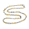201 Stainless Steel Oval Links Chain Necklace, with 304 Stainless Steel Clasps, Golden & Stainless Steel Color, 23.50 inch(59.7cm), link: 15x4.5x1.5mm
