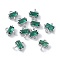 Brass Pave Cubic Zirconia Connector Charms, Rack Plating, Long-Lasting Plated, Cadmium Free & Lead Free, Platinum, Rectangle, 6.5x6x3.5mm, Hole: 1mm