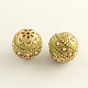 Round Handmade Rhinestone Indonesia Beads IPDL-Q036-19B-1