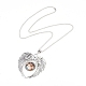 Zinc Tibetan Style Alloy Angel Wing Heart Pendant Necklaces NJEW-G328-B01-2