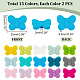 PandaHall Elite 30Pcs 15 Colors Food Grade Eco-Friendly Silicone Beads SIL-PH0001-14-4