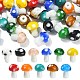 55Pcs 11 Colors Mushroom Handmade Lampwork Beads LAMP-CJ0001-47-3