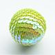 Handmade Woven Foam Wrapped with Paillettes Round Beads WOVE-T001-50mm-07-1