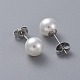 Pendientes de imitación de perlas de plástico STAS-D0001-03-P-2