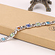 Real 18K Platinum Plated Rectangle Alloy Austrian Crystal Link Bracelets BJEW-DD0001-08C-2