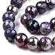Electroplate Natural Agate Beads Strands G-T131-55-24-3