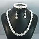 Vetro set di gioielli di perle: orecchini SJEW-JS00275-01-1