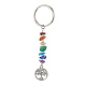 Chakra-Schlüsselanhänger mit natürlichen Edelsteinsplittern KEYC-JKC00550-01-1