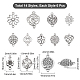 SUNNYCLUE 1 Box 84Pcs 14 Styles Tibetan Style Tree of Life Charms Bulk Hollow Rose Flower Connector Charms for jewellery Making Linking Charm Heart Chakra Yoga Crafting Earring Bracelet Supplies FIND-SC0003-33-2