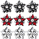 9 шт. аппликации в виде звезд 3 цветов&nbsp;PATC-GF0001-40-1