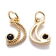 Real 18K Gold Plated Brass Micro Pave Cubic Zirconia Charms ZIRC-M114-52G-3