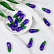 樹脂チャーム  プラチナトーン鉄パーツ  模造食品  茄子  青紫色  39~41x15x14.5~15mm  穴：2mm  24個/箱 RESI-PH0001-18-4